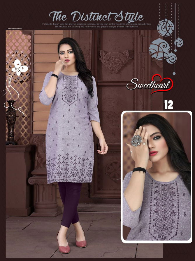 Aagya Sweetheart Designer Fancy Wear Printed Kurti Collection